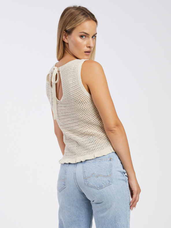 Jacqueline de Yong Béžový dámsky pletený top JDY Tikka