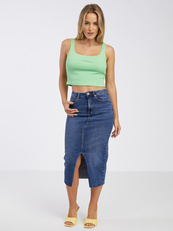 Pieces Zelené dámske tielko Basic Tank Top Pieces Nukisa