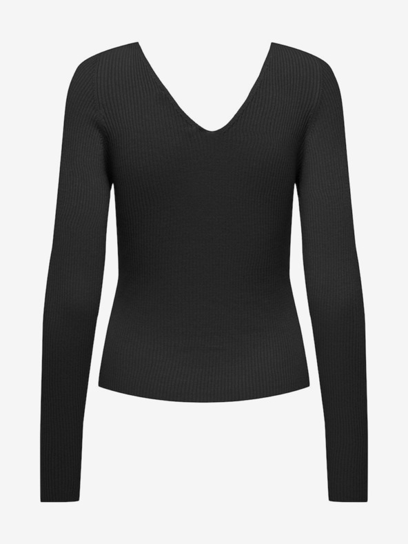 ONLY Čierny dámsky rebrovaný sveter ONLY Julie