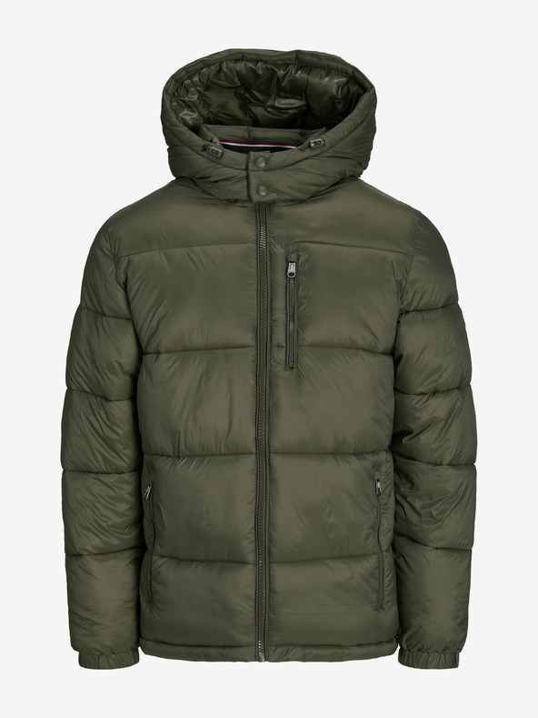 Jack & Jones Khaki pánska zimná prešívaná bunda Jack & Jones Eddie