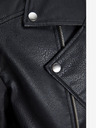 Jack & Jones Čierna pánska kožená bunda Jack & Jones Rocky