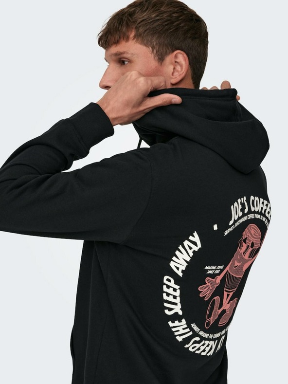 ONLY & SONS Čierna pánska mikina ONLY & SONS Bryce