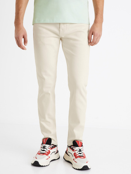 Celio Krémové pánske slim fit džínsy Celio C25 Dolasi