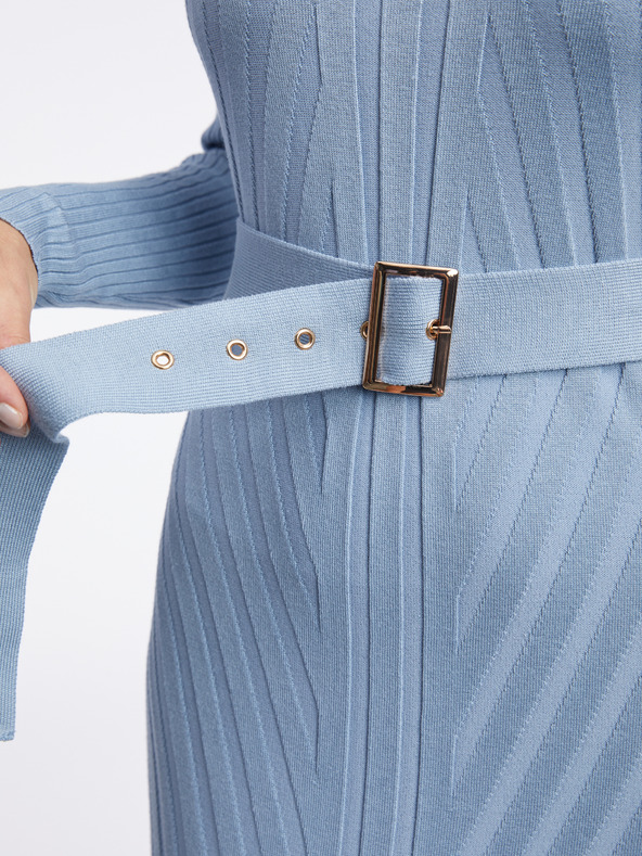 Orsay Svetlomodré dámske úpletové midišaty ORSAY