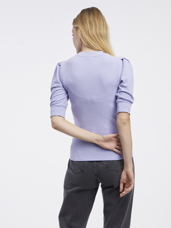 Vila Svetlofialové dámske rebrované tričko VILA Felia