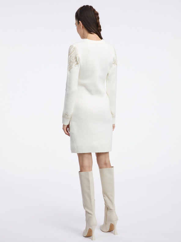 Orsay Krémové dámske svetrové šaty ORSAY