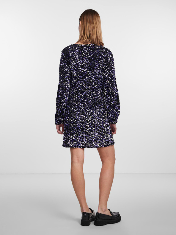 Pieces Čierne dámske flitrové šaty Pieces Kam