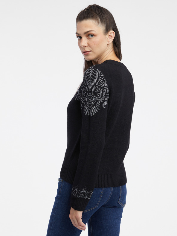Orsay Čierny dámsky vzorovaný sveter ORSAY