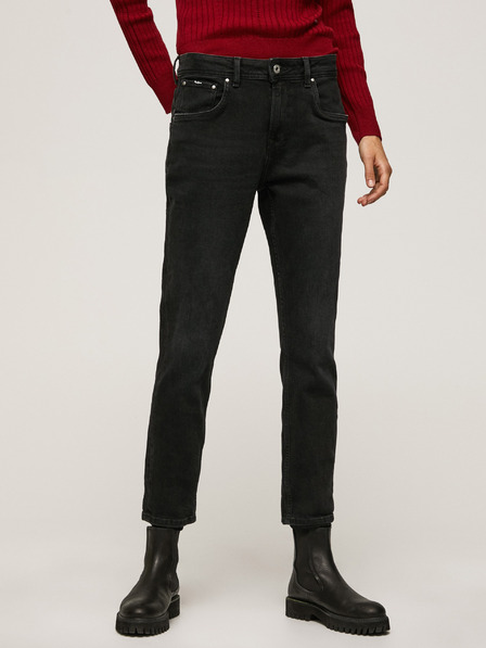 Pepe Jeans Čierne dámske džínsy Mom Fit Pepe Jeans Violet