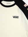 Vans Bielo-čierne dievčenské tričko s dlhým rukávom VANS