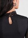 Pieces Čierne dámske čipkované body Pieces Sicca