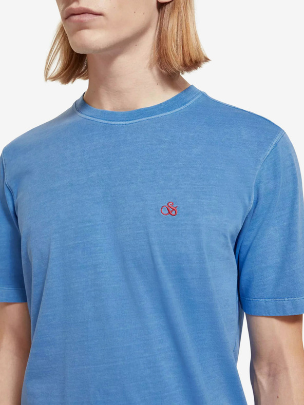 Scotch & Soda Modré pánske tričko Scotch & Soda