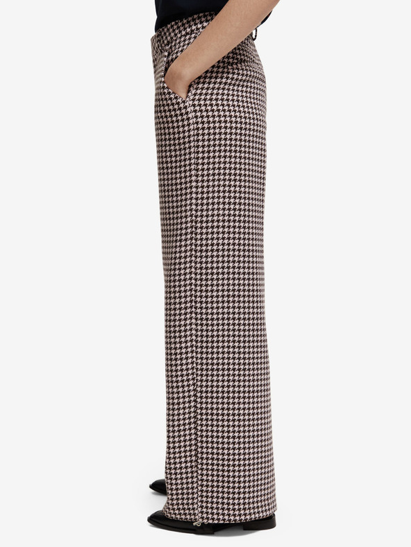 Scotch & Soda Béžové dámske nohavice so vzorom z vlnenej zmesi Scotch & Soda