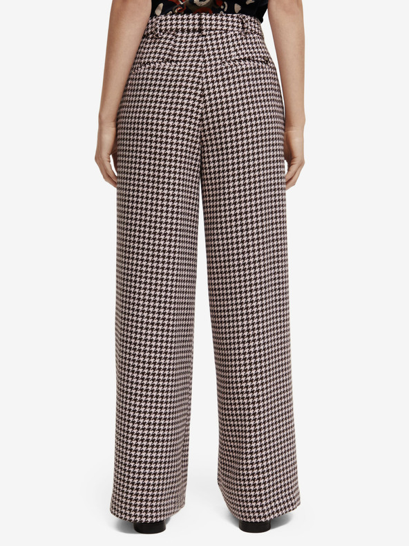 Scotch & Soda Béžové dámske nohavice so vzorom z vlnenej zmesi Scotch & Soda