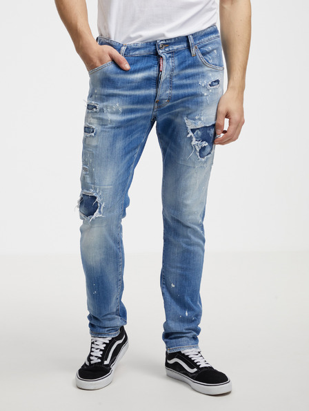 DSQUARED2 Modré pánske straight fit džínsy DSQUARED2