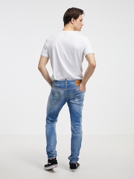 DSQUARED2 Modré pánske straight fit džínsy DSQUARED2