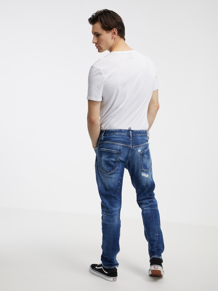 DSQUARED2 Modré pánske džínsy rovného strihu DSQUARED2