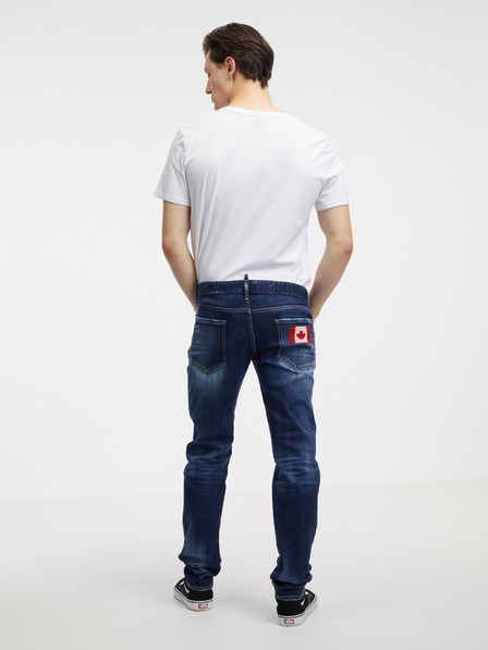 DSQUARED2 Modré pánske džínsy rovného strihu DSQUARED2