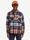 Scotch & Soda Modrá pánska košeľová ľahká bunda so zmesou vlny Scotch & Soda