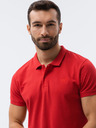Ombre Clothing Červené pánske základné polo tričko Ombre Oblečenie
