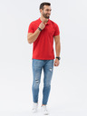 Ombre Clothing Červené pánske základné polo tričko Ombre Oblečenie