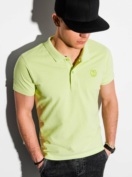 Ombre Clothing Svetlozelená pánska základná polokošeľa Ombre Oblečenie