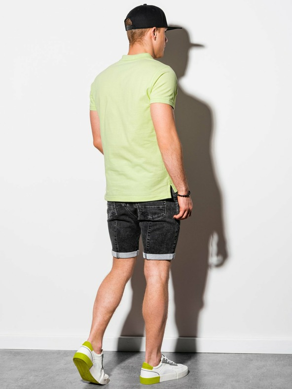 Ombre Clothing Svetlozelená pánska základná polokošeľa Ombre Oblečenie