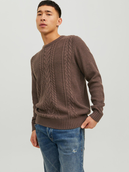 Jack & Jones Hnedý pánsky sveter Jack & Jones Craig