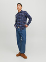 Jack & Jones Tmavomodrá pánska kockovaná vrchná košeľa Jack & Jones Heridan