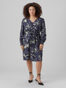 Vero Moda Curve Tmavomodré dámske vzorované košeľové šaty VERO MODA Abbi