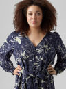 Vero Moda Curve Tmavomodré dámske vzorované košeľové šaty VERO MODA Abbi