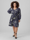 Vero Moda Curve Tmavomodré dámske vzorované košeľové šaty VERO MODA Abbi