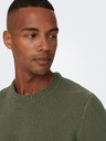 ONLY & SONS Khaki pánsky sveter ONLY & SONS Ese
