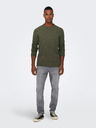 ONLY & SONS Khaki pánsky sveter ONLY & SONS Ese