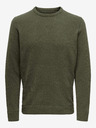 ONLY & SONS Khaki pánsky sveter ONLY & SONS Ese