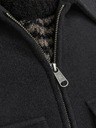 Jack & Jones Čierna pánska bunda zo zmesi vlny Jack & Jones Baxter