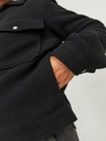 Jack & Jones Čierna pánska bunda zo zmesi vlny Jack & Jones Baxter