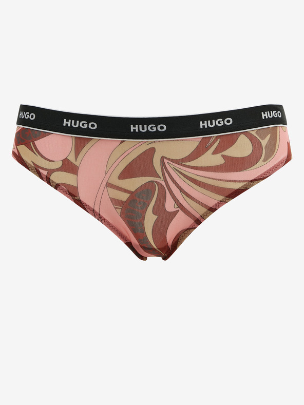 HUGO Ružové dámske vzorované nohavičky HUGO
