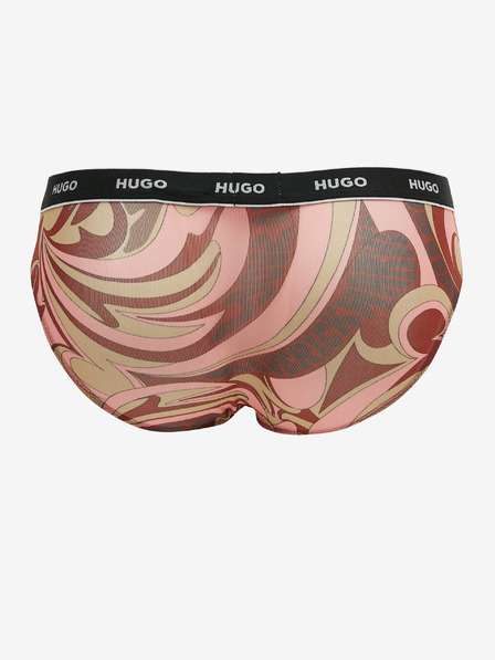 HUGO Ružové dámske vzorované nohavičky HUGO