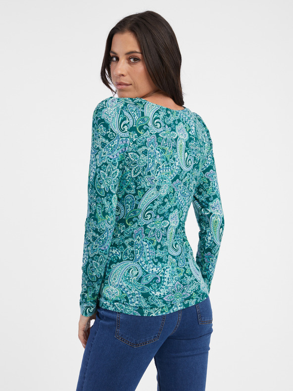 Orsay Tyrkysový dámsky vzorkovaný top ORSAY