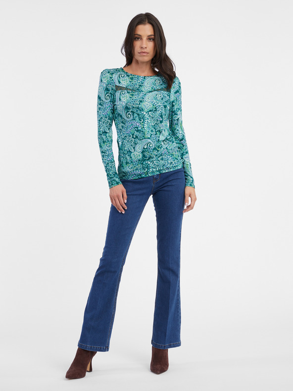 Orsay Tyrkysový dámsky vzorkovaný top ORSAY