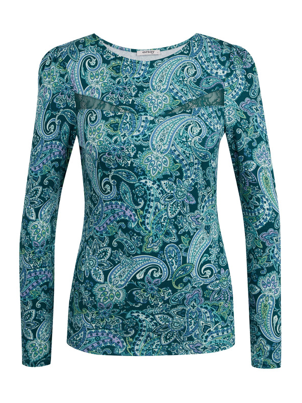 Orsay Tyrkysový dámsky vzorkovaný top ORSAY