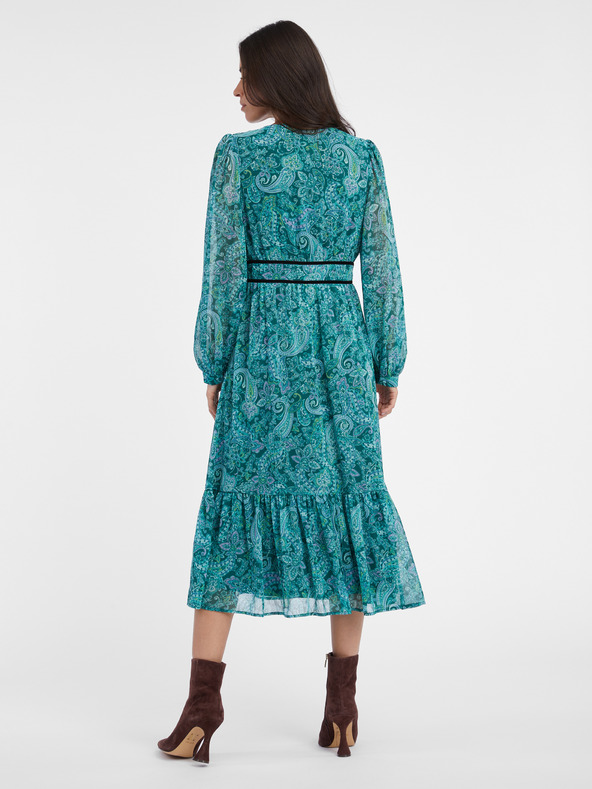 Orsay Tyrkysové dámske vzorované midišaty ORSAY