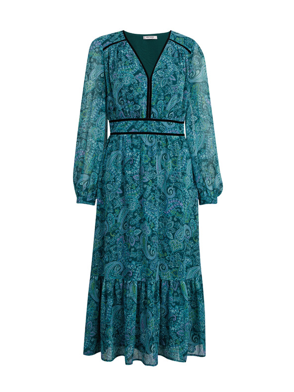 Orsay Tyrkysové dámske vzorované midišaty ORSAY