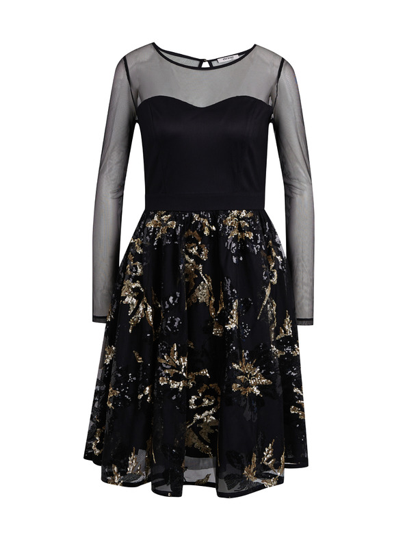 Orsay Čierne dámske šaty s flitrami ORSAY