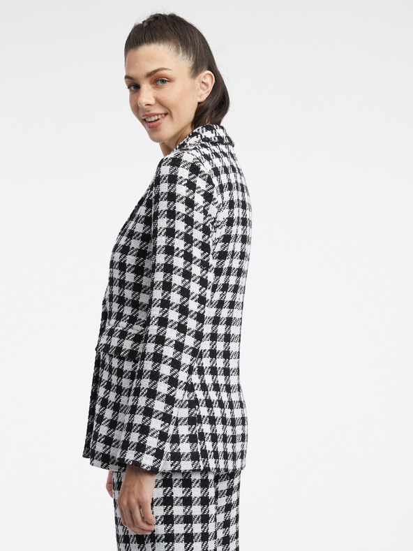 Orsay Bielo-čierne dámske kockované sako ORSAY