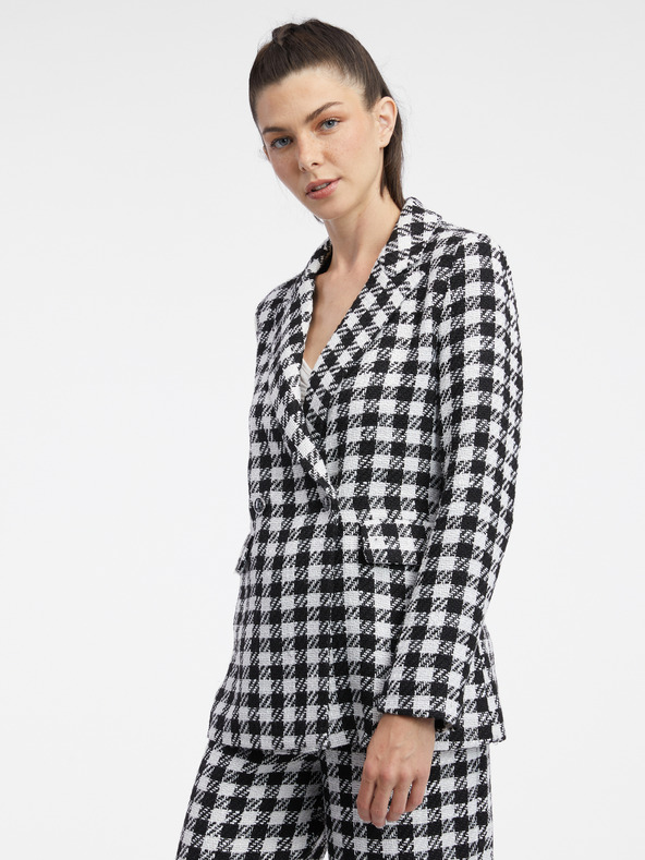 Orsay Bielo-čierne dámske kockované sako ORSAY