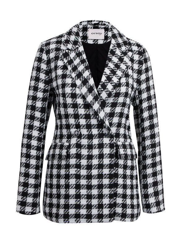 Orsay Bielo-čierne dámske kockované sako ORSAY