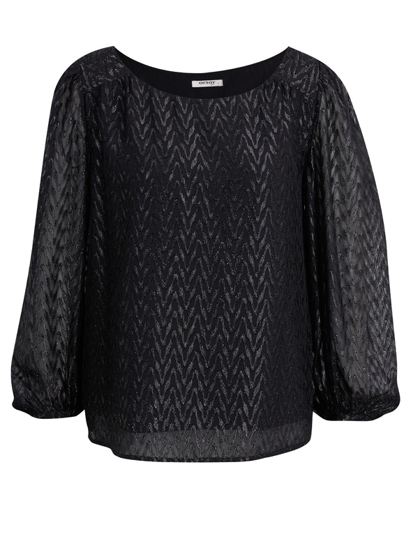 Orsay Čierna dámska vzorovaná blúzka ORSAY