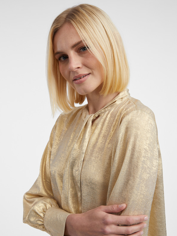 Orsay Dámska saténová blúzka v zlatej farbe ORSAY